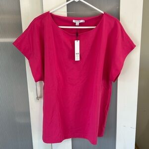 NWT $69.50 Chico's Pink Short Sleeve Tee Modern Bateau Tee Sz 16-18 (Chico’s 3)